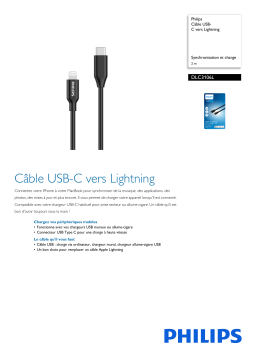 Philips DLC3106L/03 Câble USB-C vers Lightning Manuel utilisateur