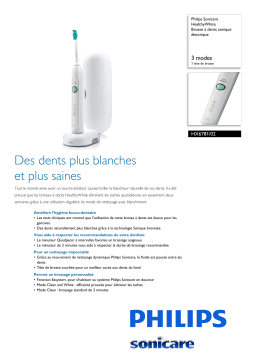 Sonicare HX6781/02 Sonicare HealthyWhite Brosse à dents sonique électrique Manuel utilisateur