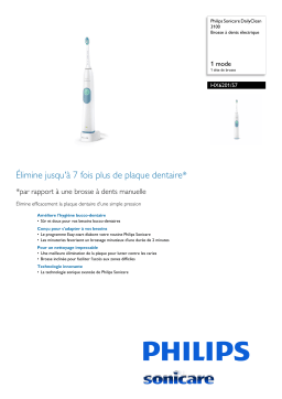 Sonicare HX6201/57 Sonicare DailyClean 3100 Brosse à dents électrique Manuel utilisateur