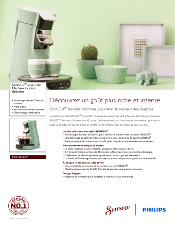 SENSEO® HD7829/11 SENSEO® Viva Café Machine à café à dosettes Manuel utilisateur | Fixfr