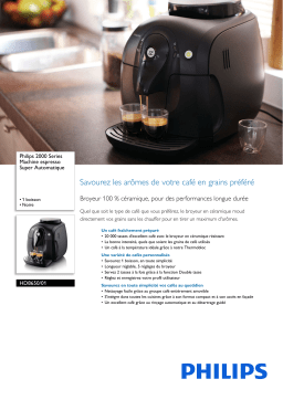 Philips HD8650/01 2000 Series Machine espresso Super Automatique Manuel utilisateur