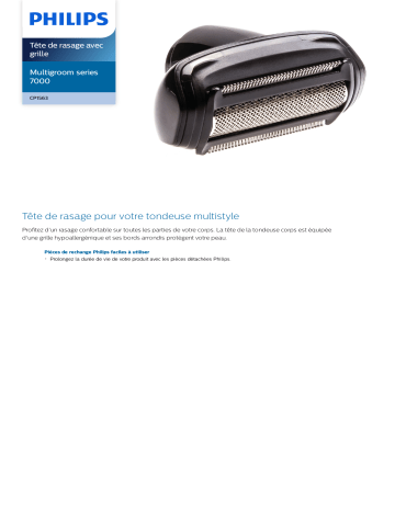 Philips CP1563/01 Tête de rasage avec grille Manuel utilisateur | Fixfr