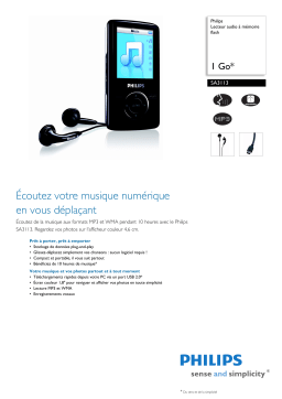 Philips SA3113/02 Baladeur audio à mémoire flash Manuel utilisateur