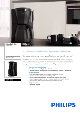 Philips HD7547/20 Café Gaia Cafetière Manuel utilisateur