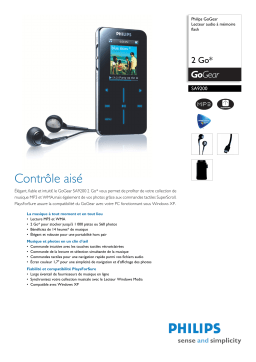 Philips SA9200/00 GoGear Baladeur audio à mémoire flash Manuel utilisateur