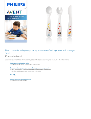 Avent SCF714/00 Avent Couverts pour enfant de 18 mois et + Manuel utilisateur | Fixfr