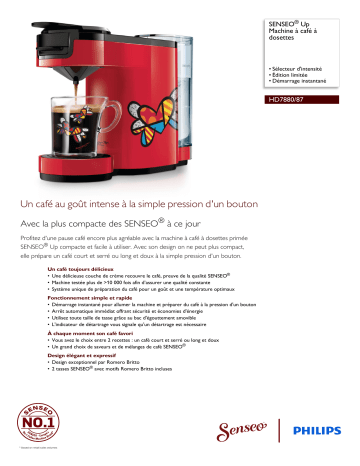 SENSEO® HD7880/87 SENSEO® Up Machine à café à dosettes Manuel utilisateur | Fixfr