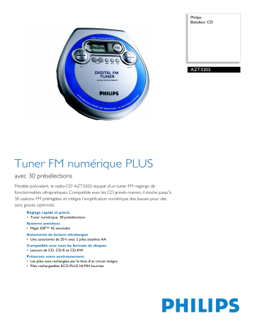 Philips AZT3202/00C Baladeur CD Manuel utilisateur | Fixfr
