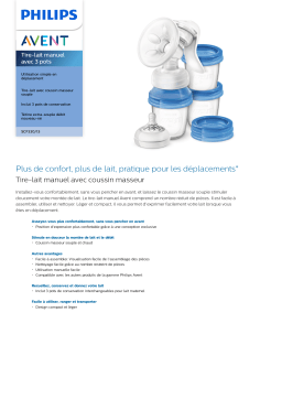 Avent SCF330/13 Avent Tire-lait manuel avec 3 pots Manuel utilisateur