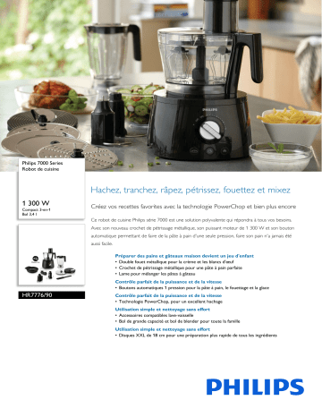 Philips HR7776/90 7000 Series Robot de cuisine Manuel utilisateur | Fixfr