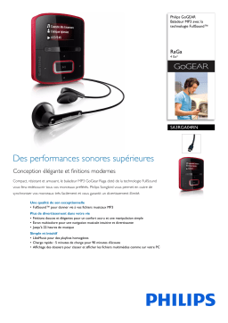 Philips SA3RGA04RN/02 GoGEAR Baladeur MP3 Manuel utilisateur