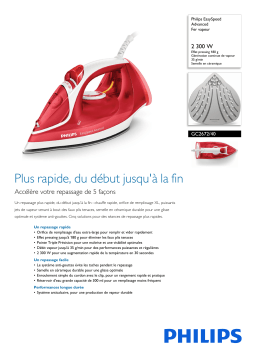 Philips GC2672/40 EasySpeed Advanced Fer vapeur Manuel utilisateur