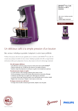 SENSEO® HD7825/41 SENSEO® Viva Café Machine à café à dosettes Manuel utilisateur