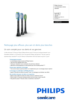 Sonicare HX9073/33 Sonicare Lot de brosses à dents standard Manuel utilisateur