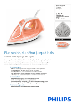 Philips GC2671/50 EasySpeed Advanced Fer vapeur Manuel utilisateur