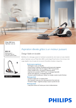 Philips XB2142/09 2000 Series Aspirateur sans sac Manuel utilisateur