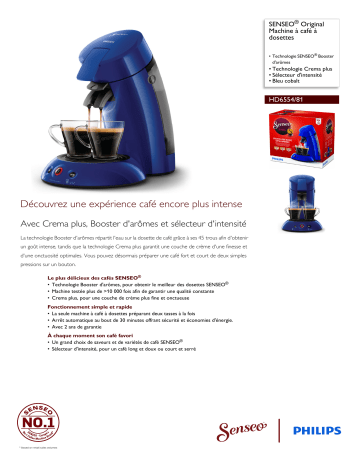 SENSEO® HD6554/81 SENSEO® Original Machine à café à dosettes Manuel utilisateur | Fixfr