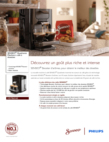 SENSEO® HD7865/60 SENSEO® Quadrante Machine à café à dosettes Manuel utilisateur | Fixfr