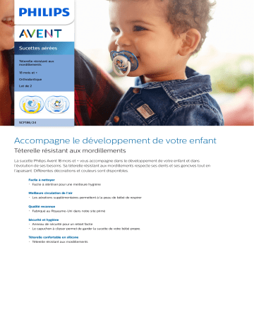 Avent SCF186/24 Avent Sucettes aérées Manuel utilisateur | Fixfr