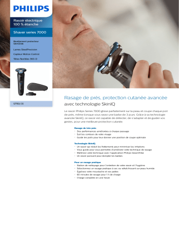 Philips S7783/35 Shaver series 7000 Rasoir électrique 100 % étanche Manuel utilisateur | Fixfr