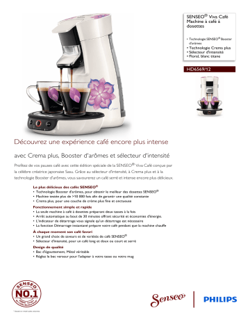 SENSEO® HD6569/12 SENSEO® Viva Café Machine à café à dosettes Manuel utilisateur | Fixfr