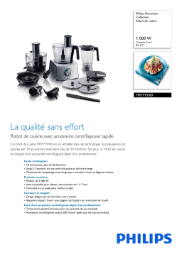 Philips HR7775/00 Aluminium Collection Robot de cuisine Manuel utilisateur