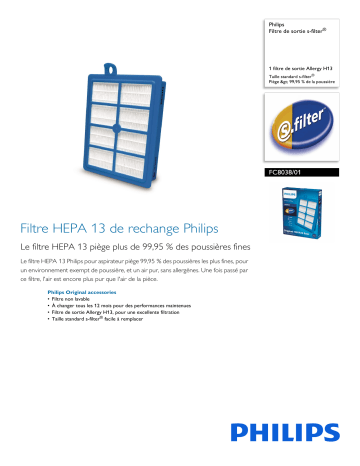 Philips FC8038/01 Filtre de sortie s-filter® Manuel utilisateur | Fixfr