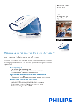 Philips GC7038/20 PerfectCare Viva Centrale vapeur Manuel utilisateur