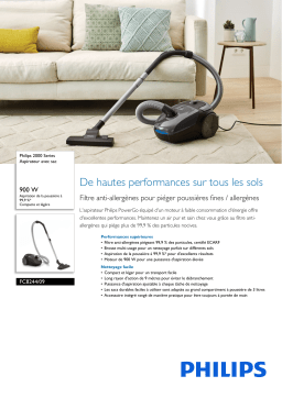 Philips FC8244/09 2000 Series Aspirateur avec sac Manuel utilisateur