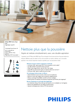 Philips XC8349/01 8000 Series Aqua Plus Aspirateur sans fil Manuel utilisateur