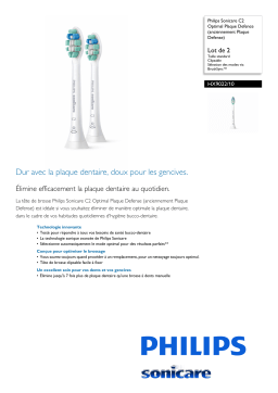 Sonicare HX9022/10 Sonicare C2 Optimal Plaque Defence (anciennement Plaque Defense) Manuel utilisateur