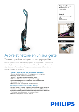 Philips FC6409/01 PowerPro Aqua Aspirateur sans fil rechargeable Manuel utilisateur