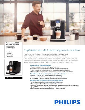 Philips EP5330/10 Series 5000 Machines espresso entièrement automatiques Manuel utilisateur | Fixfr
