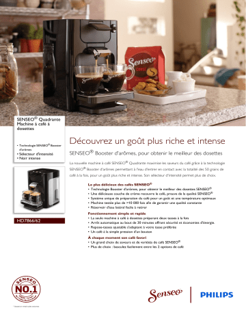 SENSEO® HD7866/62 SENSEO® Quadrante Machine à café à dosettes Manuel utilisateur | Fixfr