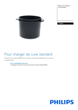 Philips CP0846/01 Viva Collection Cuve standard Manuel utilisateur