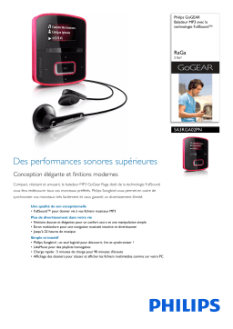 Philips SA3RGA02PN/02 GoGEAR Baladeur MP3 Manuel utilisateur