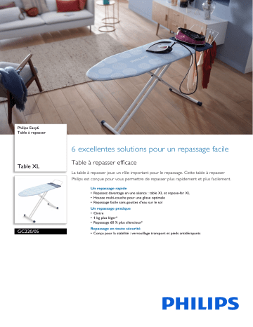 Philips GC220/05 Easy6 Table à repasser Manuel utilisateur | Fixfr