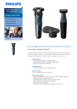 Philips S5584/57 Shaver series 5000 Rasoir électrique 100 % étanche Manuel utilisateur