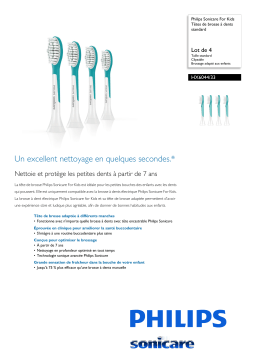 Sonicare HX6044/33 Sonicare For Kids Têtes de brosse à dents standard Manuel utilisateur