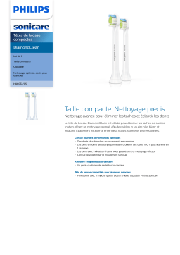 Sonicare HX6072/05 Sonicare DiamondClean Têtes de brosse compactes Manuel utilisateur