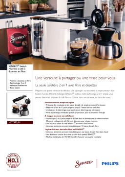 SENSEO® HD7892/01 SENSEO® Switch Machine à café à dosettes et filtre Manuel utilisateur