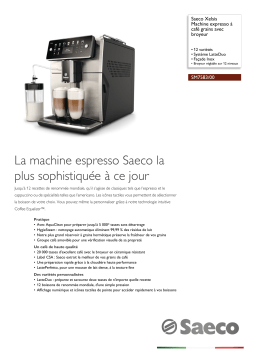 Saeco SM7583/00 Saeco Xelsis Machine expresso à café grains avec broyeur Manuel utilisateur