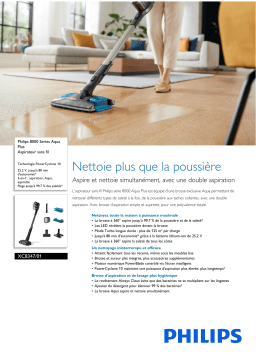 Philips XC8347/01 8000 Series Aqua Plus Aspirateur sans fil Manuel utilisateur