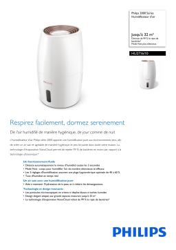 Philips HU2716/10 2000 Series Humidificateur d'air Manuel utilisateur