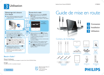 Philips HTS9800W/12 Cineos Système Home Cinéma DVD/SACD Guide de démarrage rapide | Fixfr