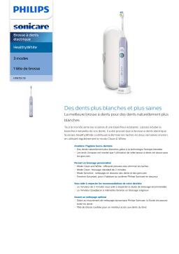 Sonicare HX6721/35 Sonicare HealthyWhite Brosse à dents électrique Manuel utilisateur