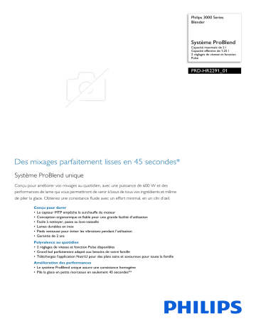 Philips PRD-HR2291_01 3000 Series Blender Manuel utilisateur | Fixfr