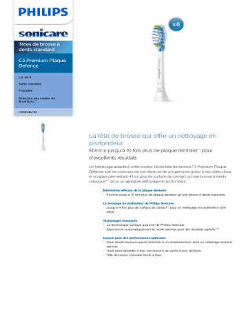 Sonicare HX9046/10 Sonicare C3 Premium Plaque Defence Têtes de brosse à dents standard Manuel utilisateur | Fixfr