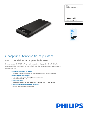 Philips DLP2710/00 Batterie externe USB Manuel utilisateur | Fixfr