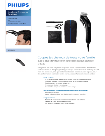 Philips QC5115/16 tondeuse à cheveux familiale Manuel utilisateur | Fixfr